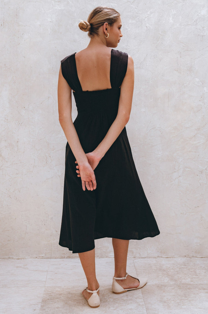 Mira Linen Midi Dress by Bali Lane