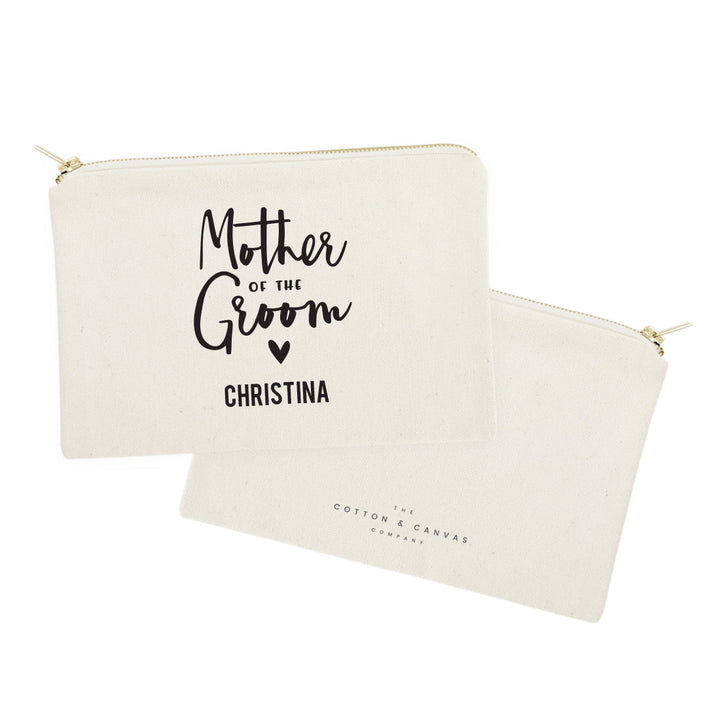 Personalized Mother of the Groom Cotton Canvas Cosmetic Bag by The Cotton & Canvas Co.