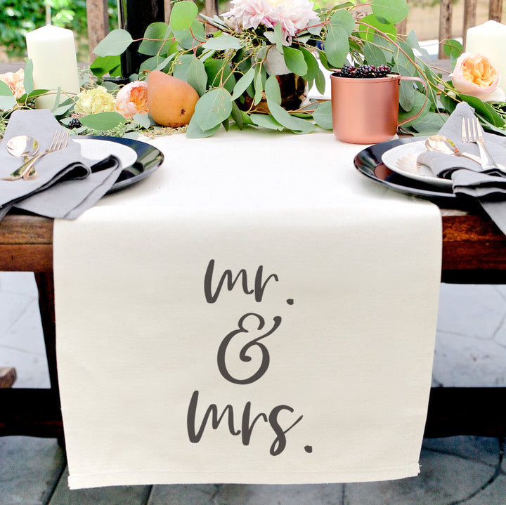 Mr. & Mrs. Cotton Canvas Table Runner