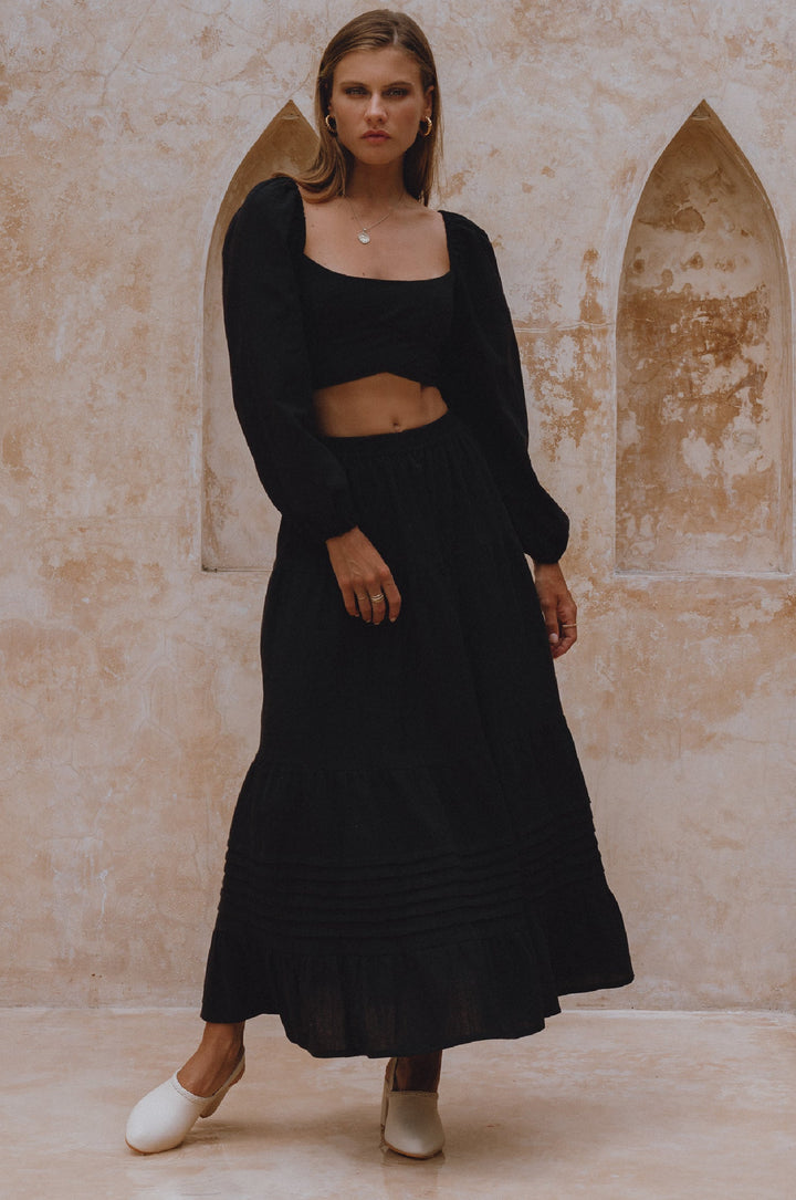 Mumbai Maxi Linen Skirt by Bali Lane