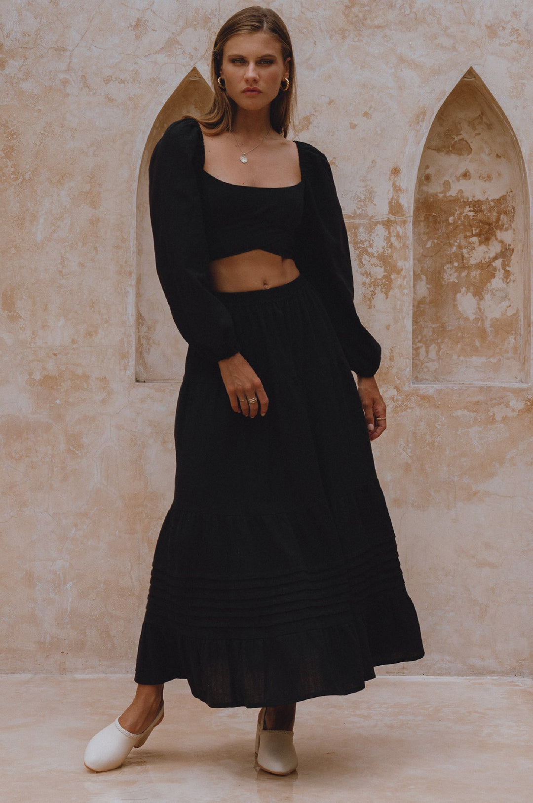 Mumbai Maxi Linen Skirt by Bali Lane