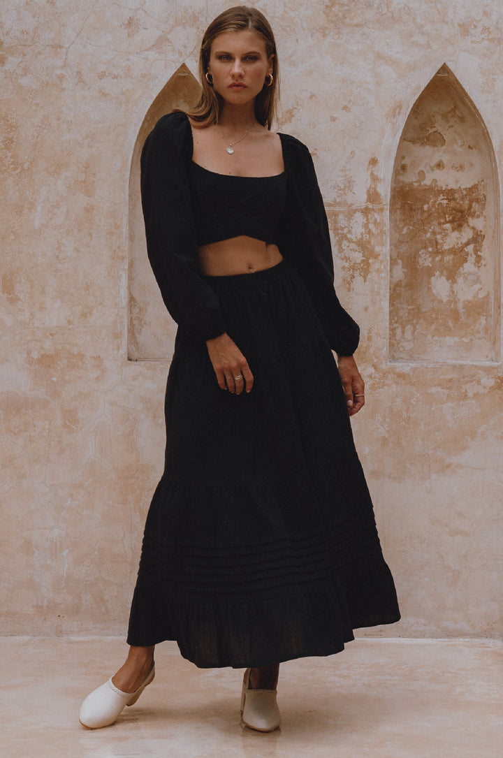 Mumbai Maxi Linen Skirt by Bali Lane