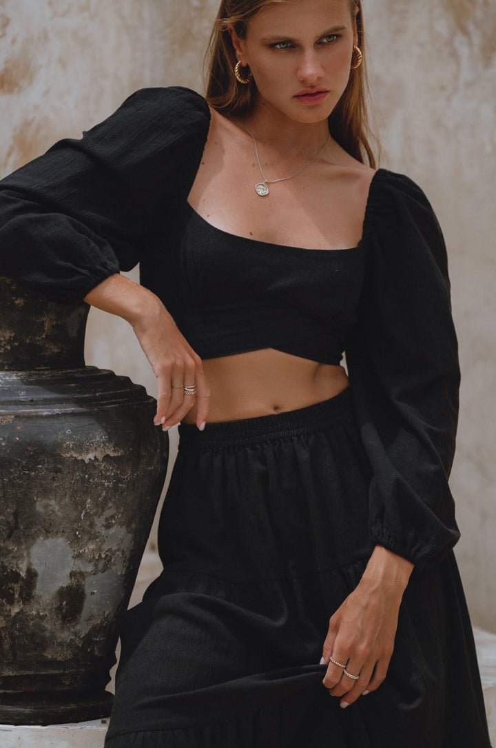 Mumbai Maxi Linen Skirt by Bali Lane