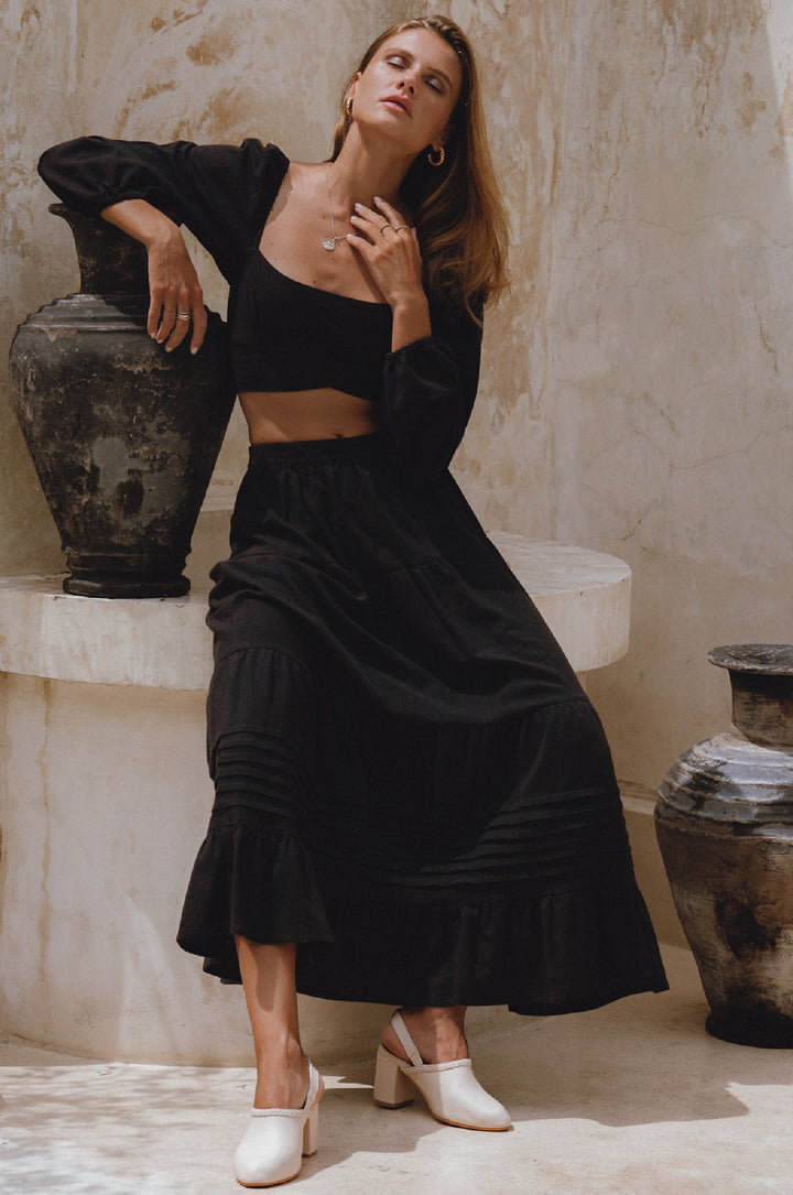 Mumbai Maxi Linen Skirt by Bali Lane