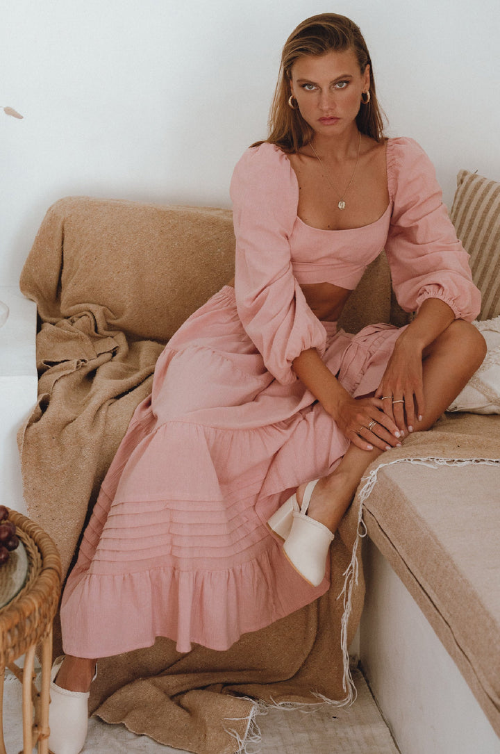 Mumbai Maxi Linen Skirt by Bali Lane