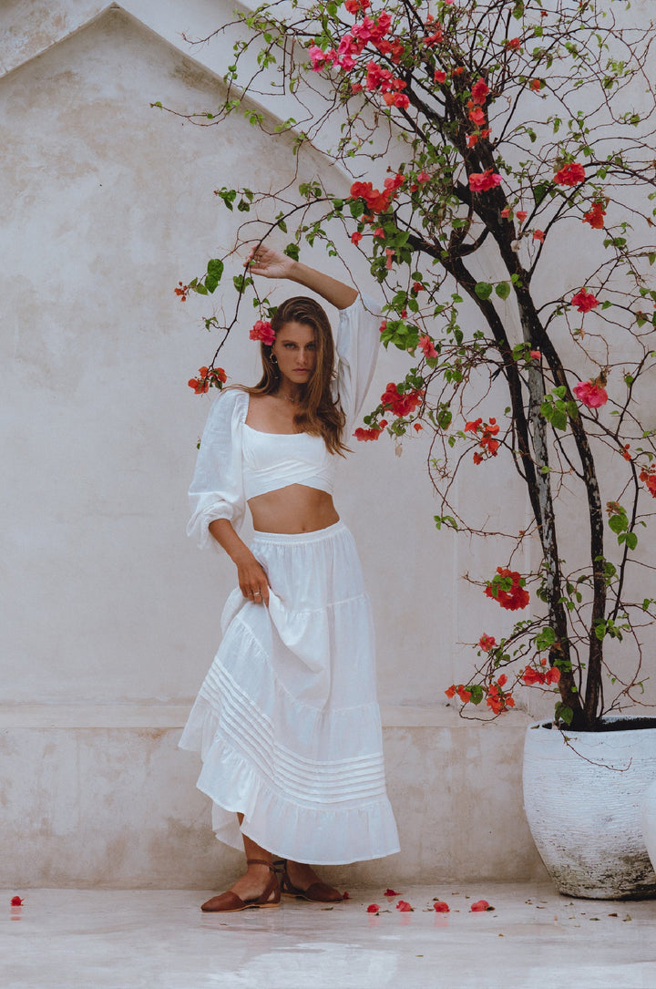 Mumbai Maxi Linen Skirt by Bali Lane