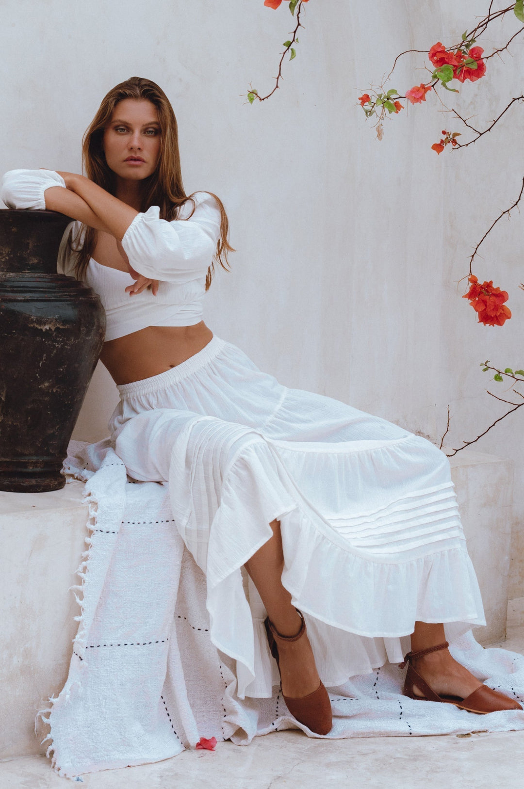 Mumbai Maxi Linen Skirt by Bali Lane