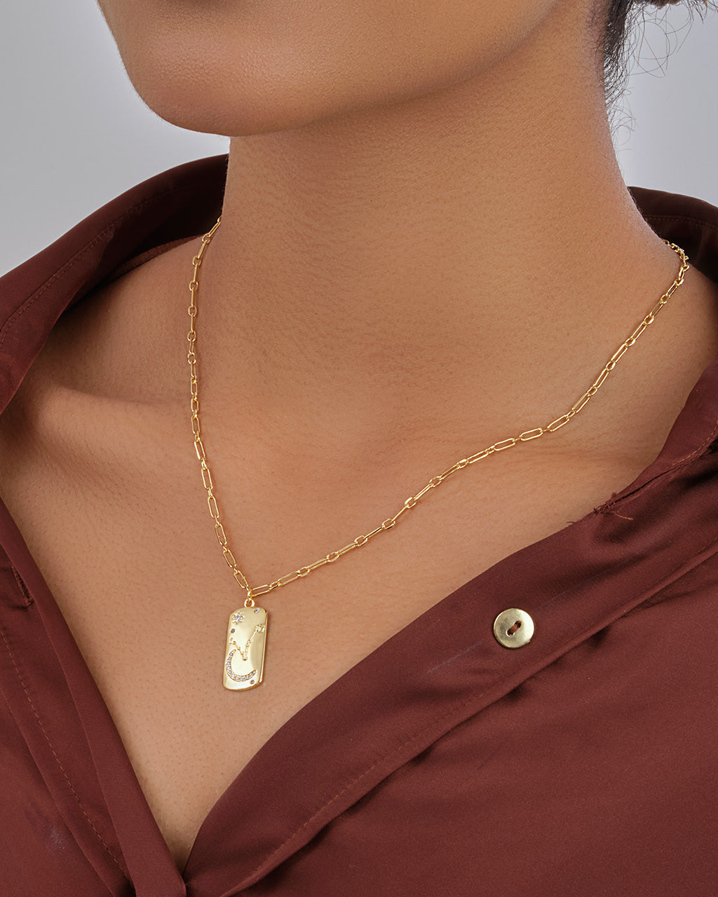 Constellation Dog Tag Pendant Necklace