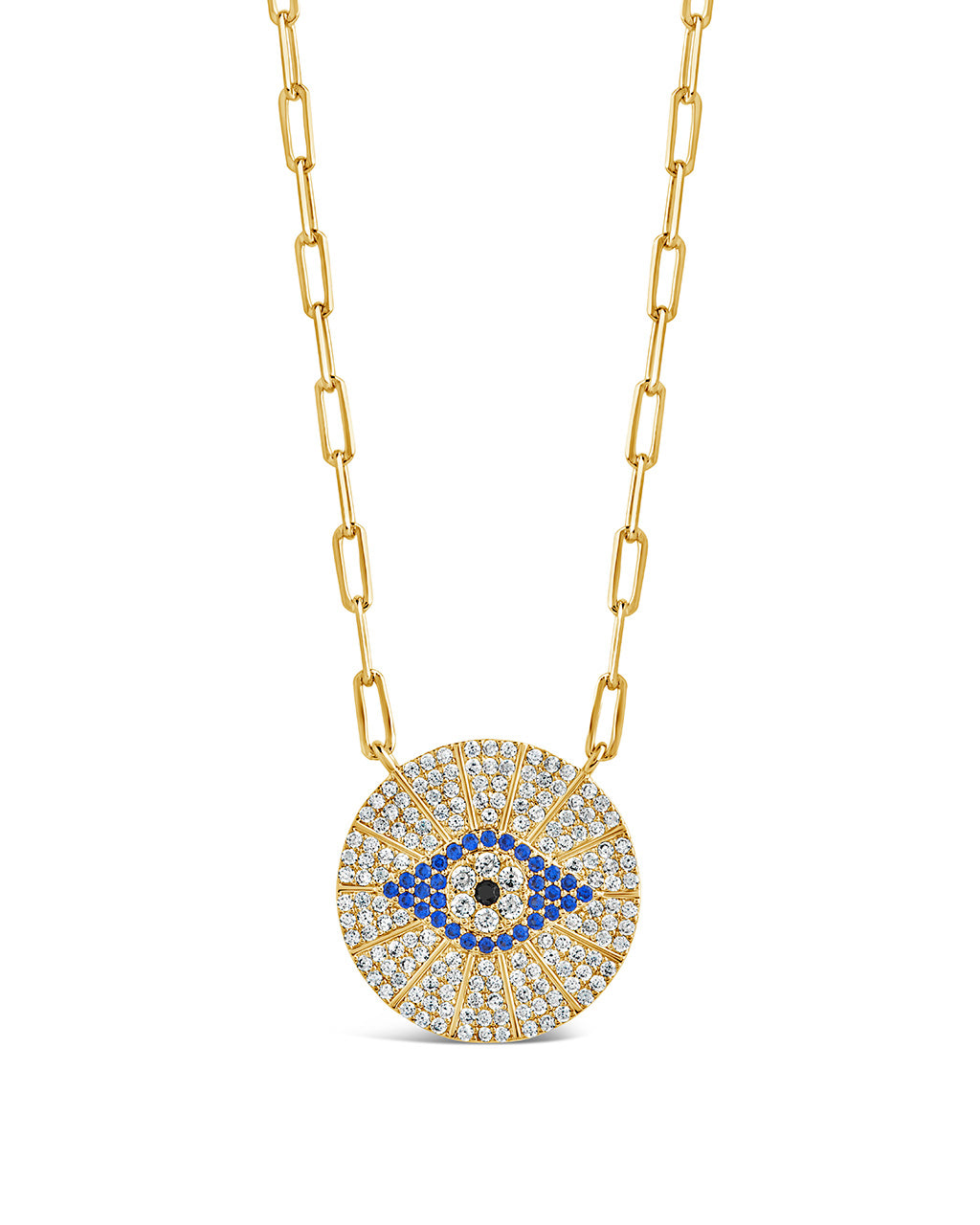 Evil Eye Disk Pendant Necklace