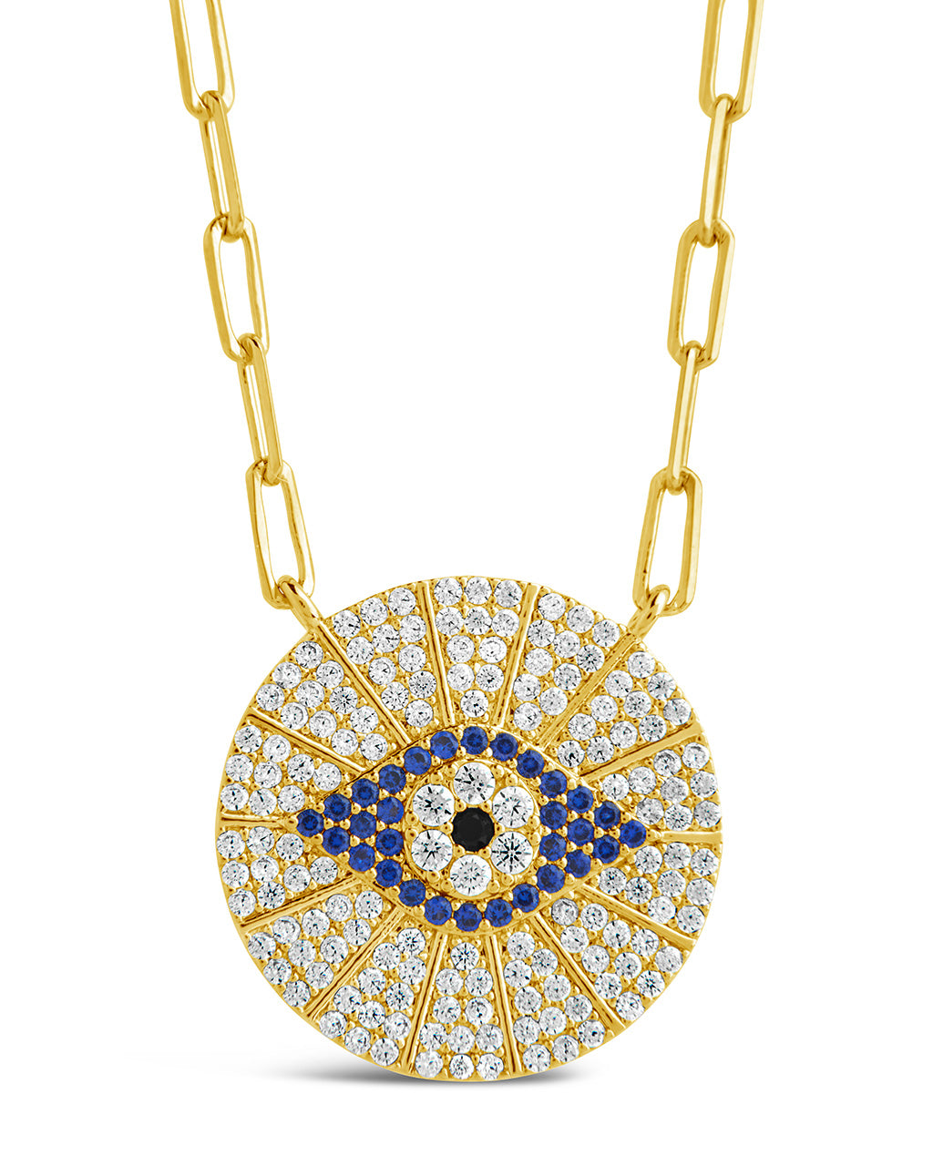 Evil Eye Disk Pendant Necklace