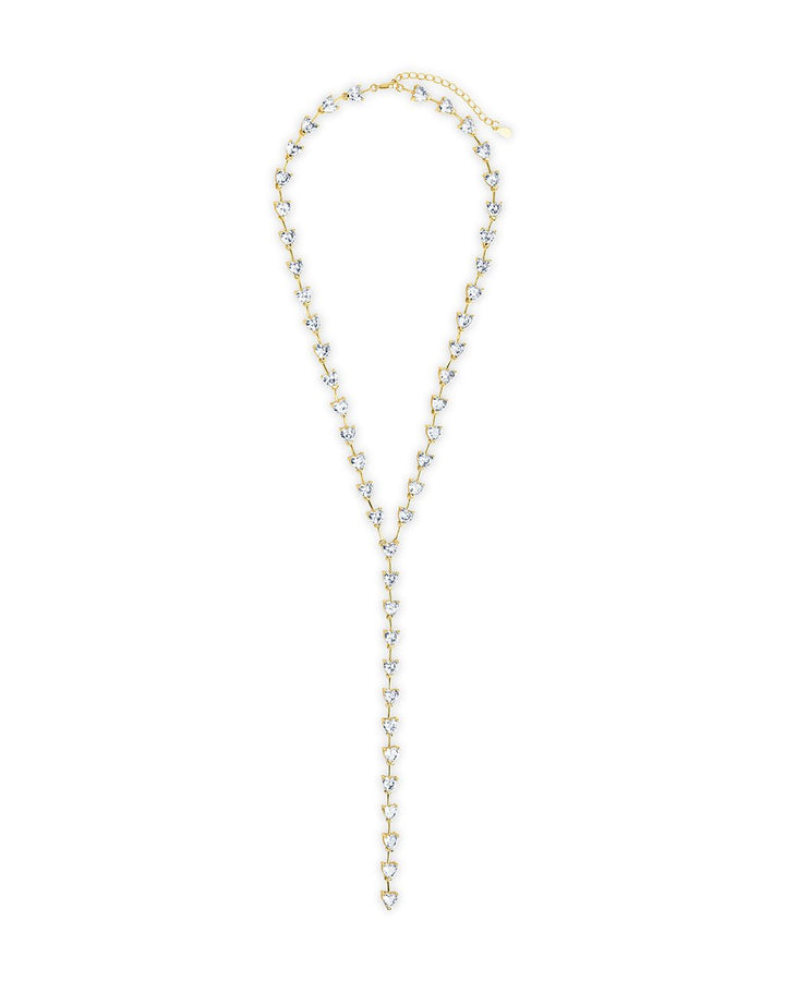 Tasha CZ Stationed Heart Lariat Necklace