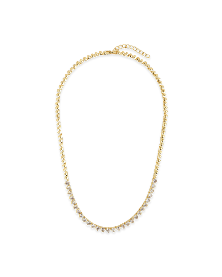 Stephanie Heart CZ Tennis Necklace