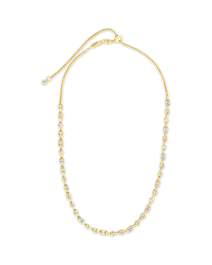 Camden Adjustable CZ Staggered Tennis Necklace