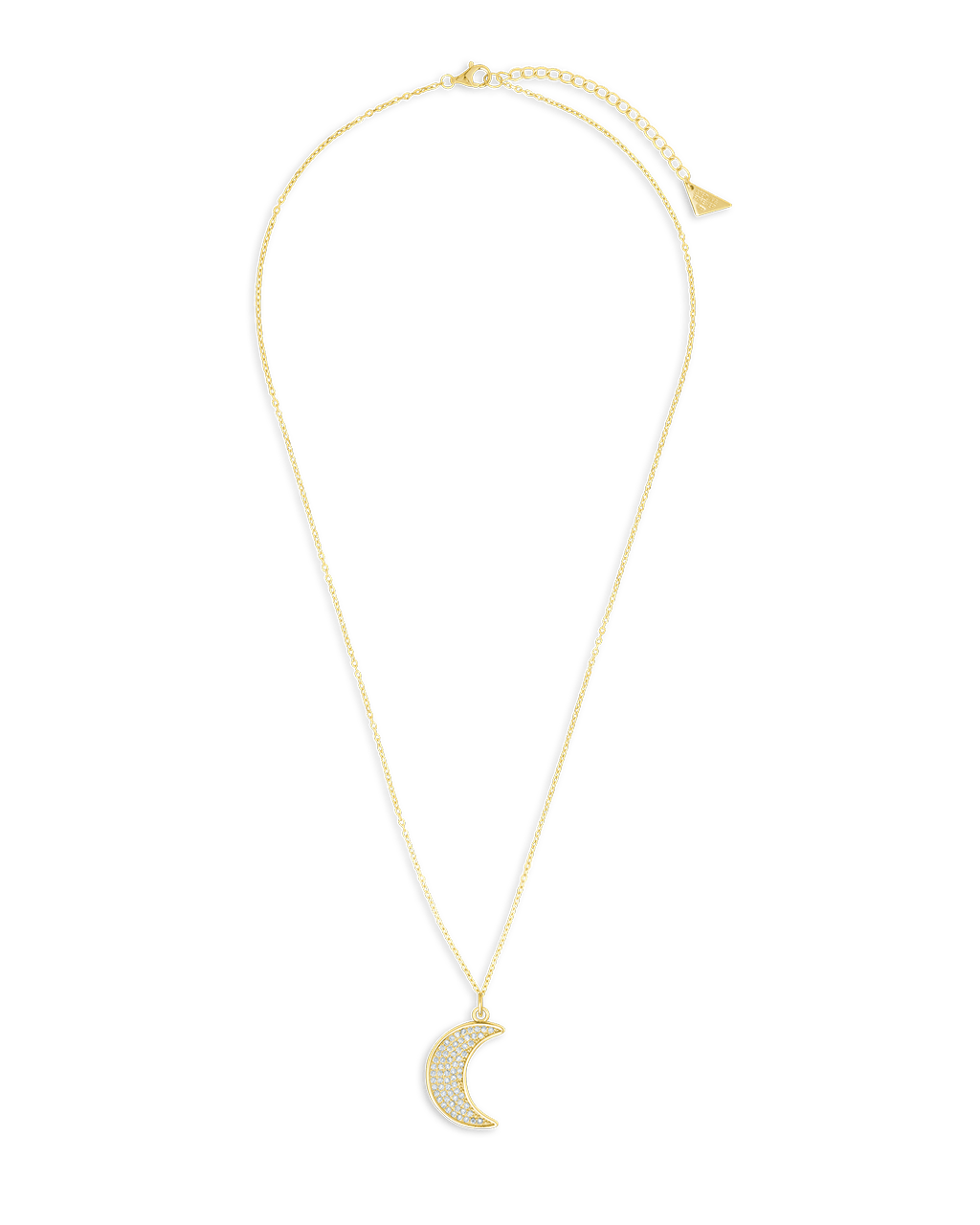 Moon Crescent Pave CZ Pendant