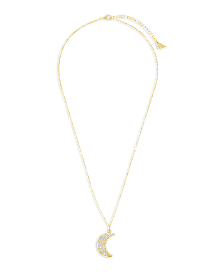 Moon Crescent Pave CZ Pendant