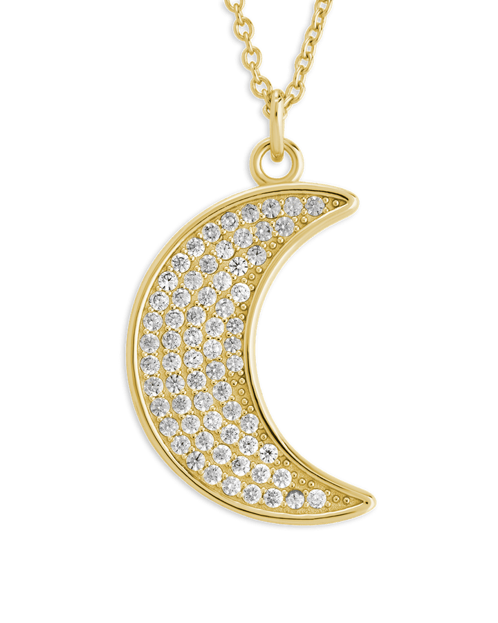 Moon Crescent Pave CZ Pendant