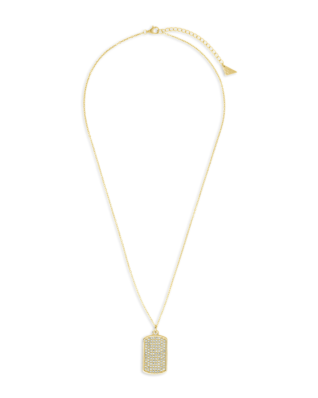 Rounded-edge Rectangle Pave CZ Pendant