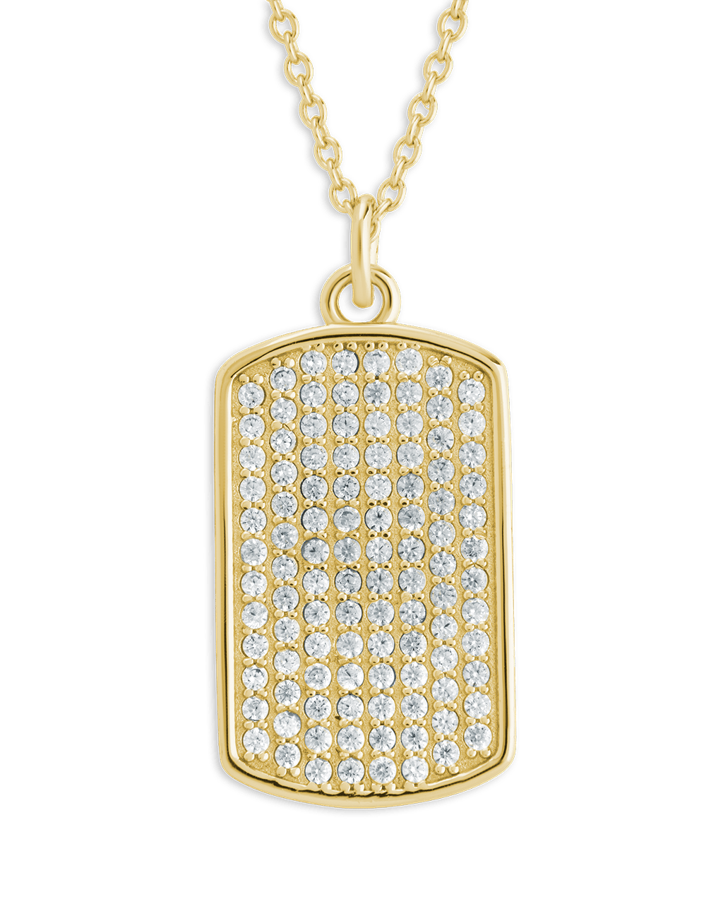 Rounded-edge Rectangle Pave CZ Pendant