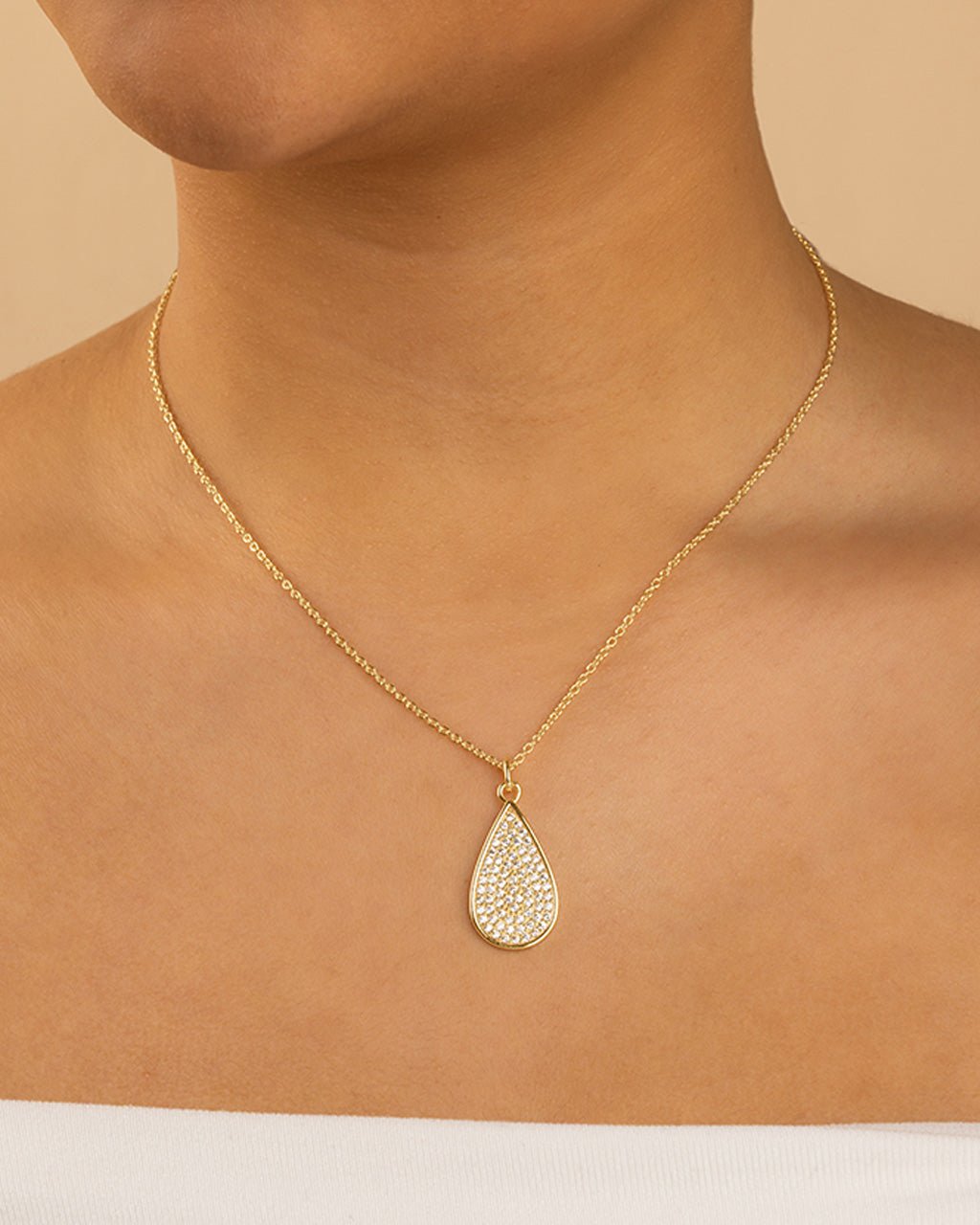 Tear Drop Pave CZ Pendant