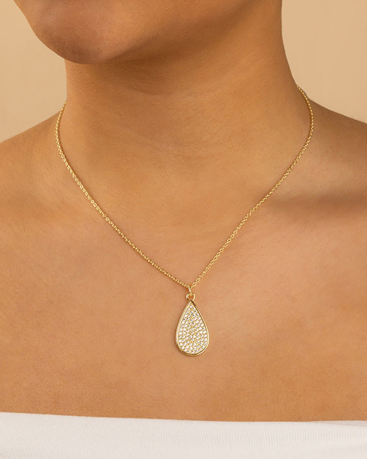 Tear Drop Pave CZ Pendant
