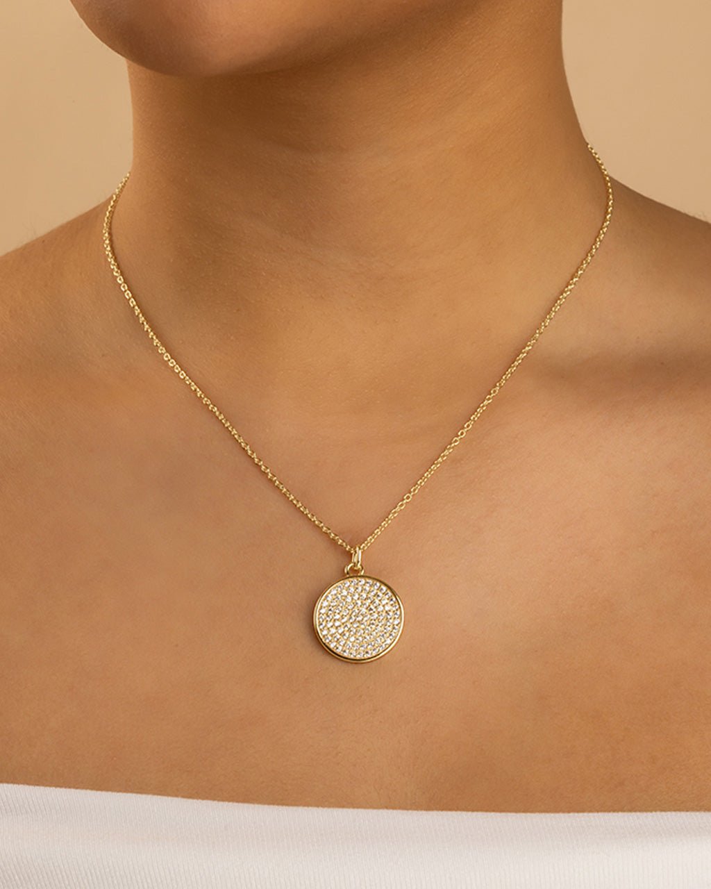 Circle Pave CZ Pendant