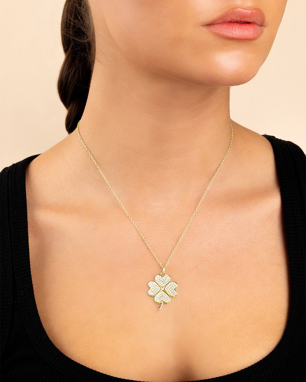 Shamrock Pendant - Pave CZ