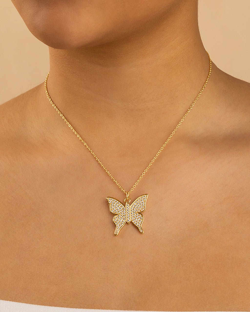 Butterfly CZ Pave Pendant