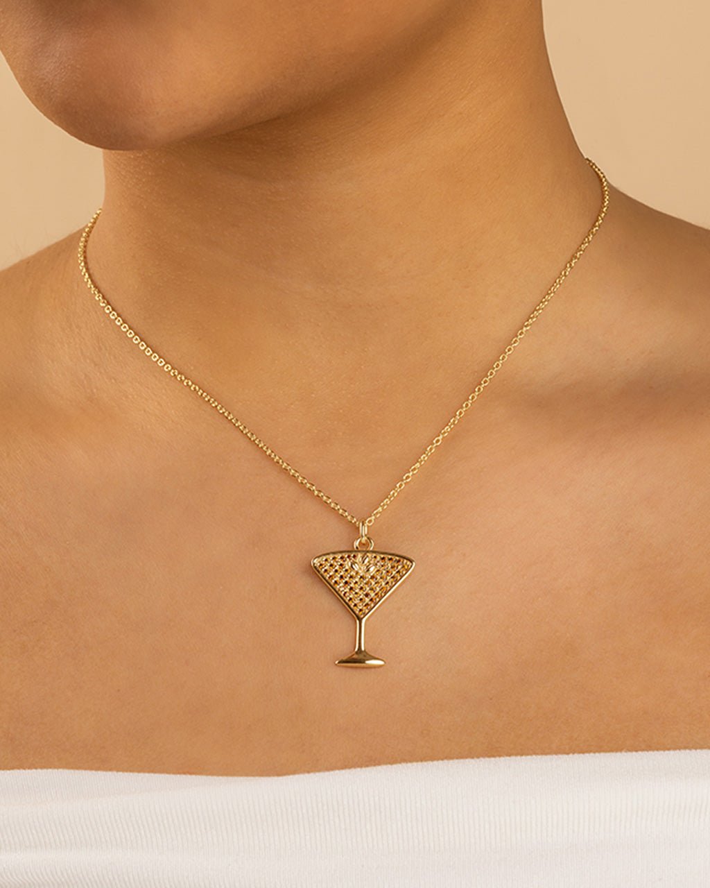 Espresso Martini Pave CZ Pendant
