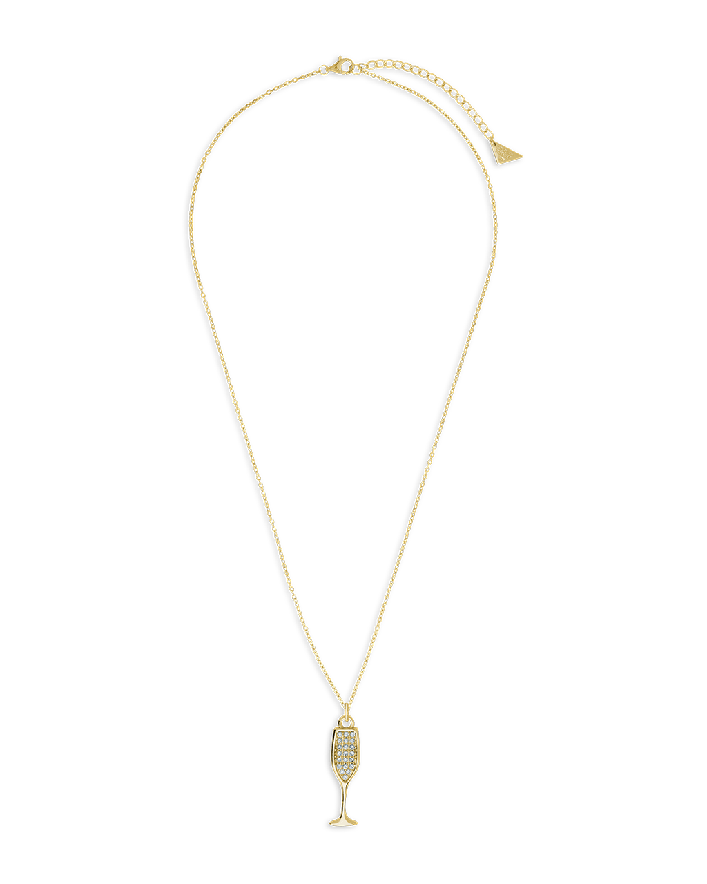 Champagne Flute Pave CZ Pendant