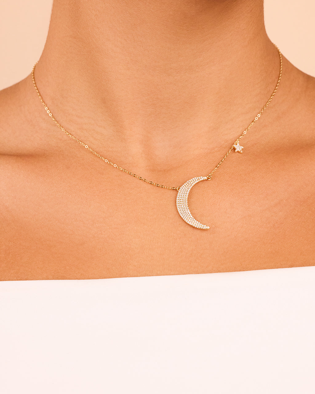 Crescent & Star Charm Necklace