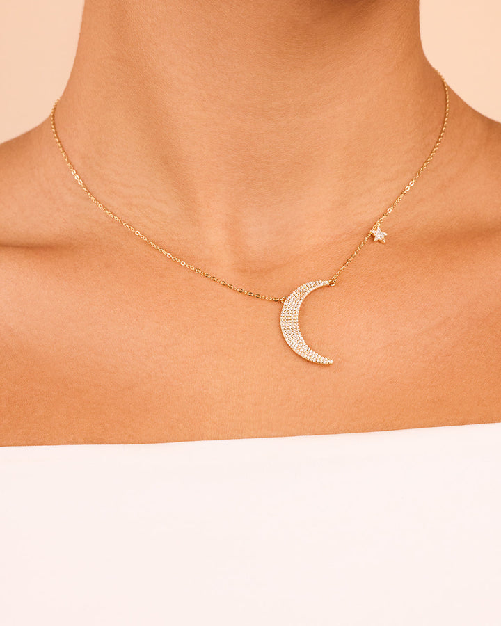 Crescent & Star Charm Necklace
