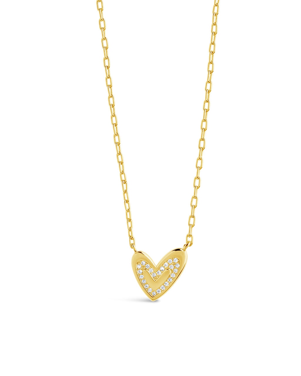 Sterling Silver Mabel CZ Heart Pendant Necklace by Sterling Forever