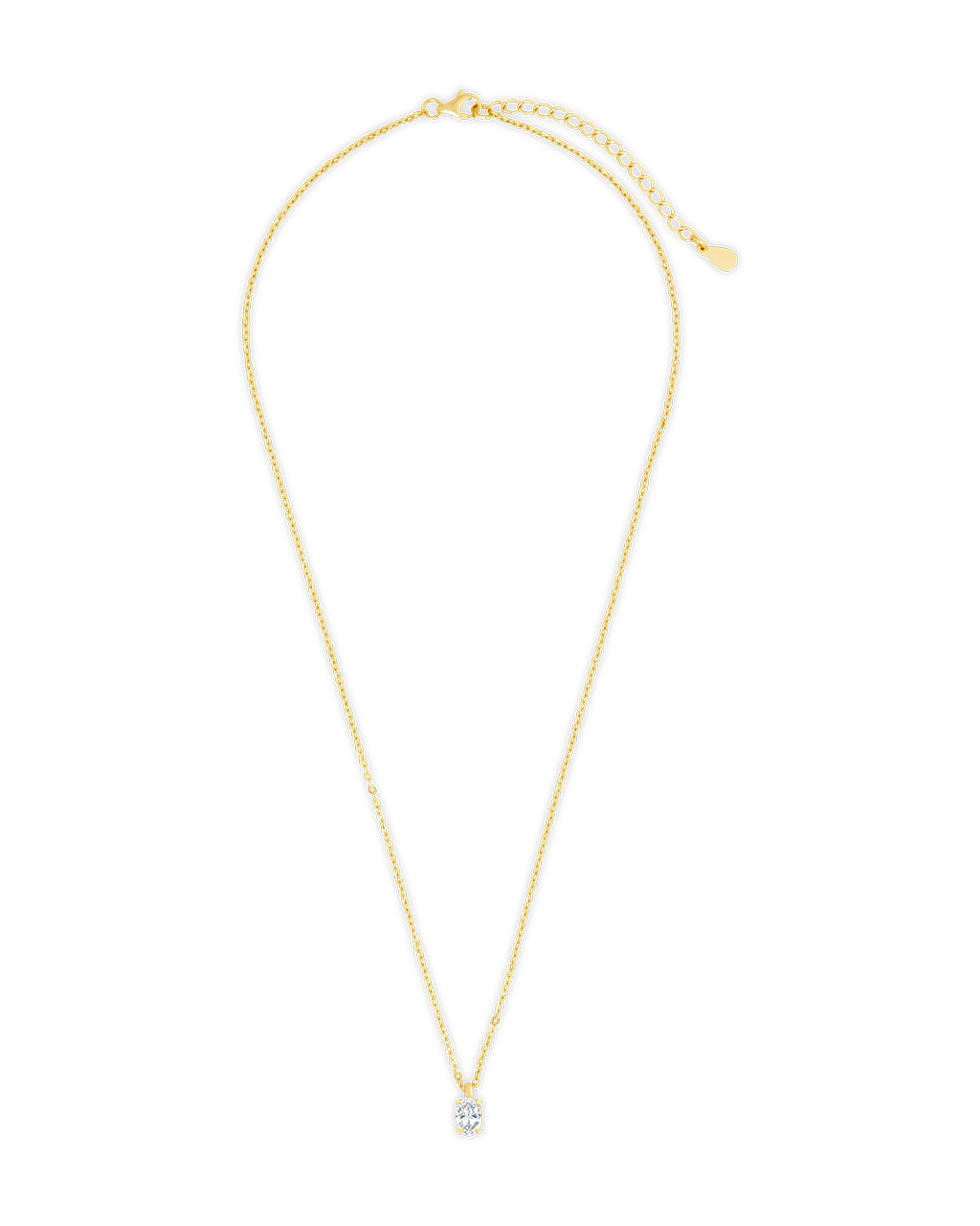 Oval CZ Prong Set Pendant