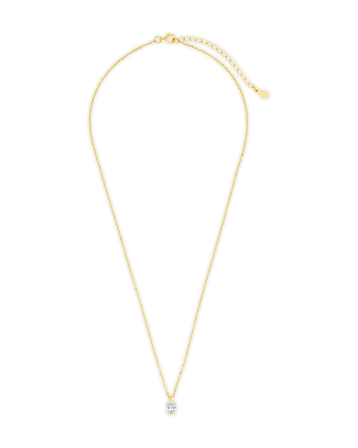 Oval CZ Prong Set Pendant