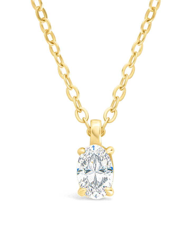 Oval CZ Prong Set Pendant
