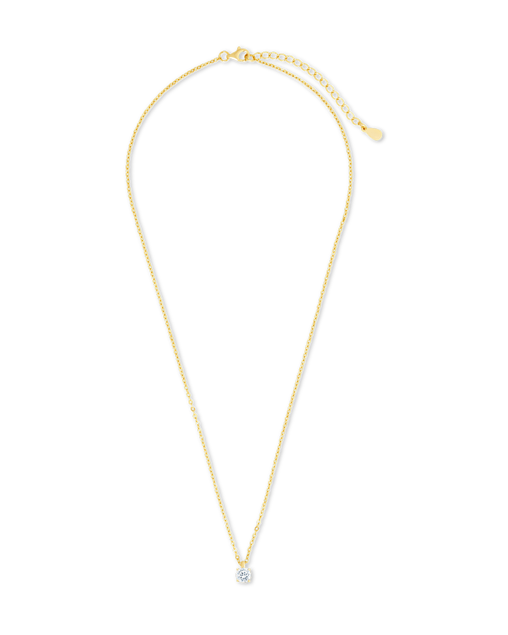 Round CZ Prong Set Pendant