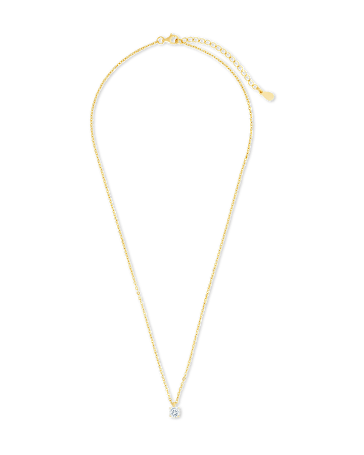 Round CZ Prong Set Pendant