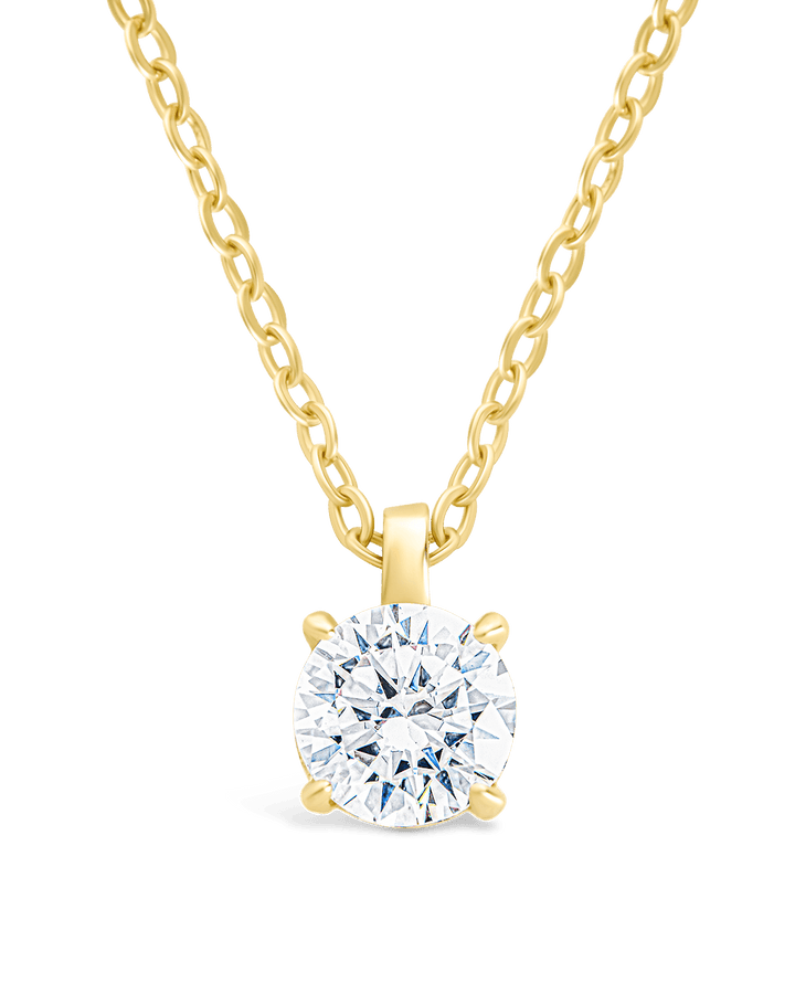 Round CZ Prong Set Pendant