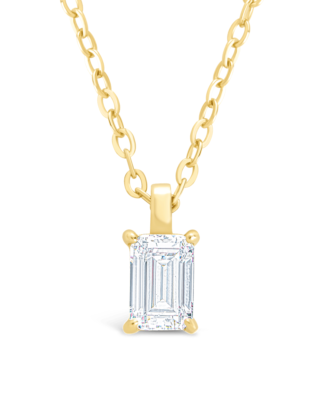 Emerald Prong Set Pendant