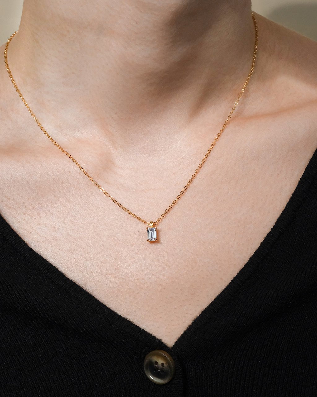 Emerald Prong Set Pendant