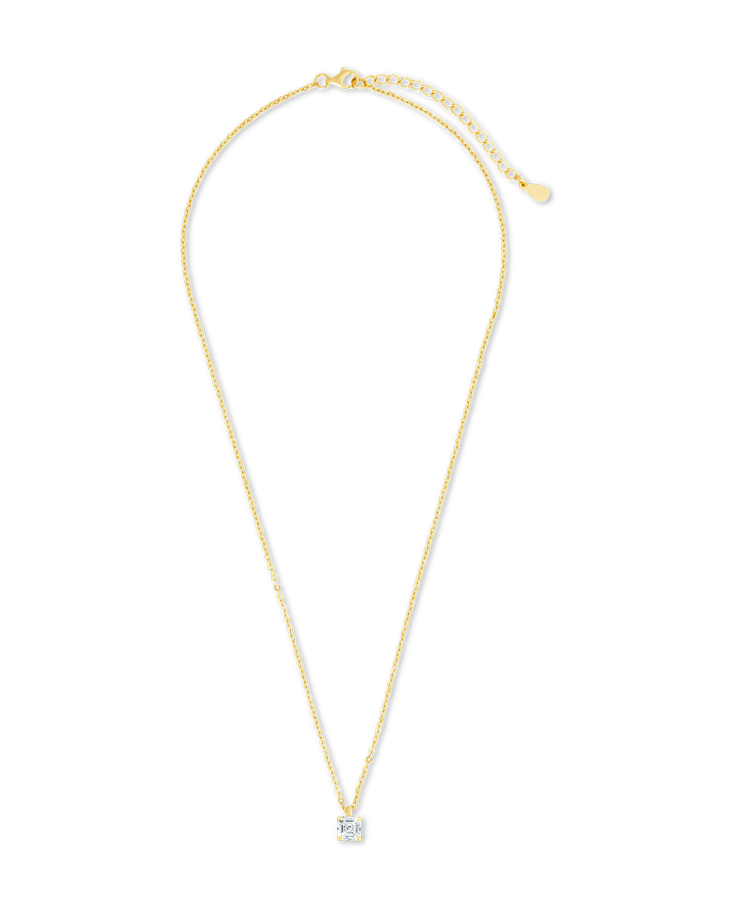 Asscher Prong Set Pendant