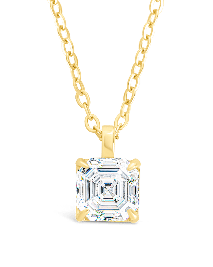 Asscher Prong Set Pendant