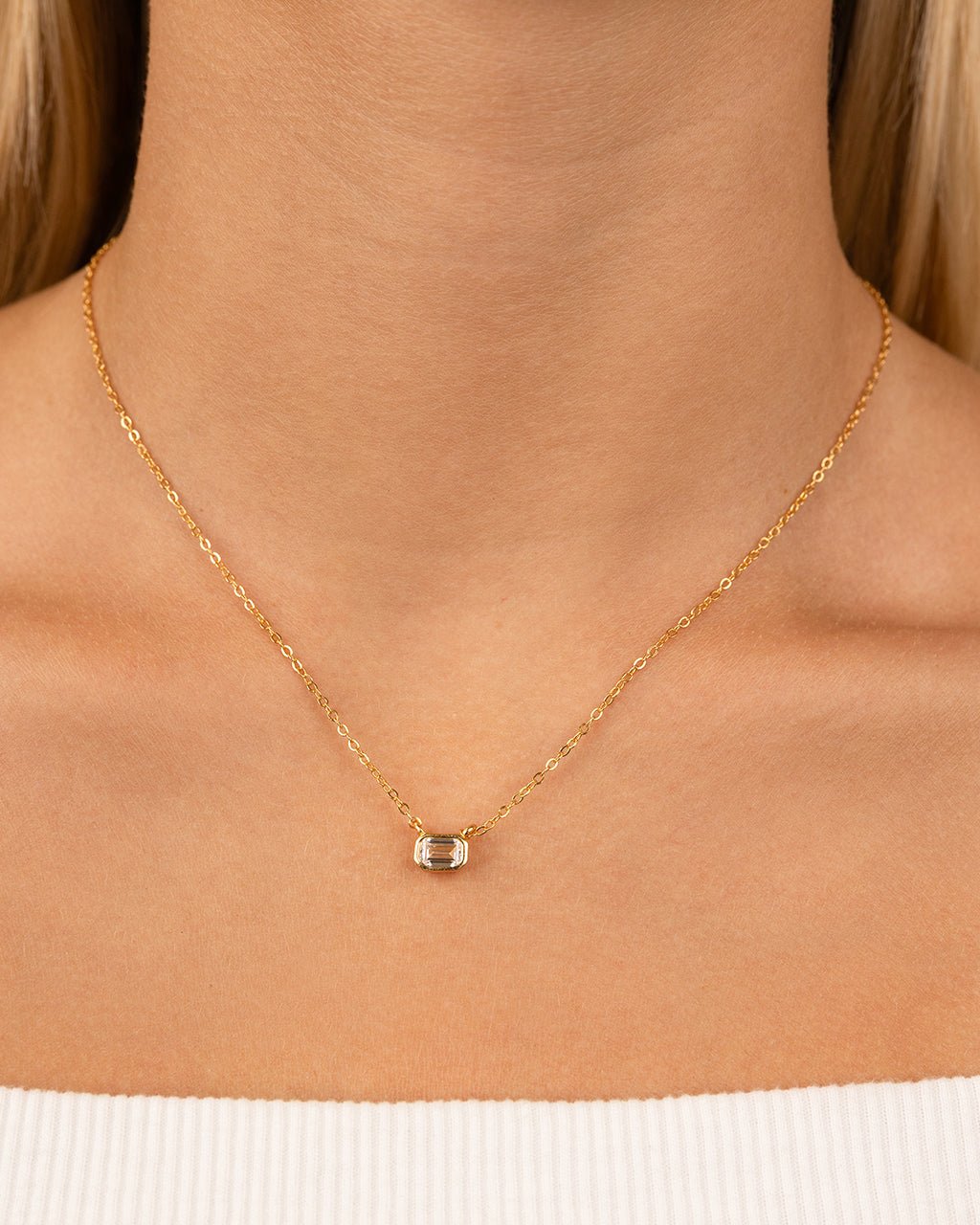 Emerald Bezel Set Pendant