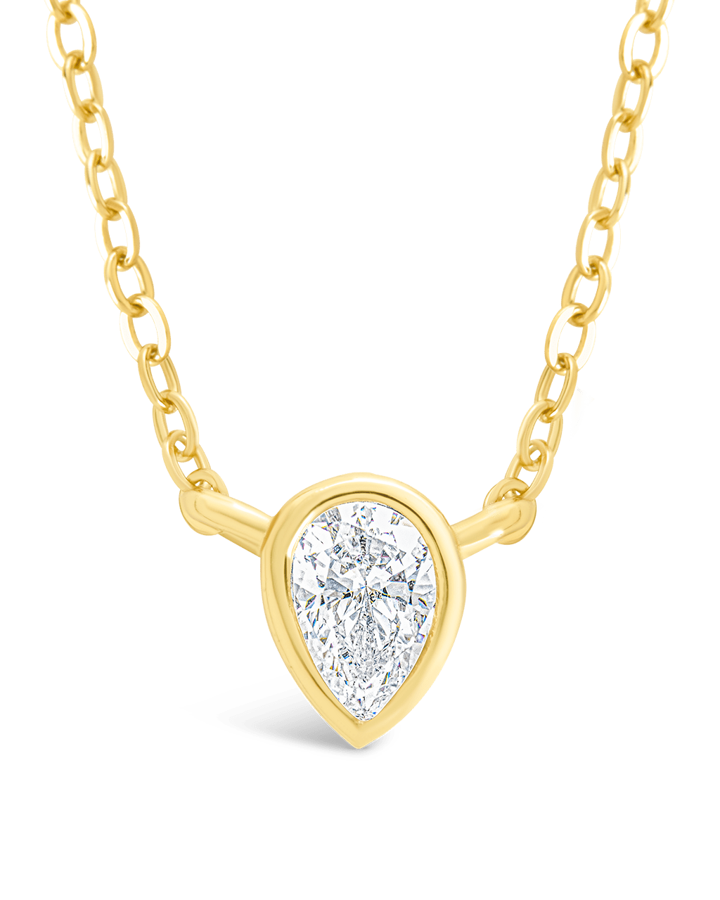 Pear Bezel Set Pendant
