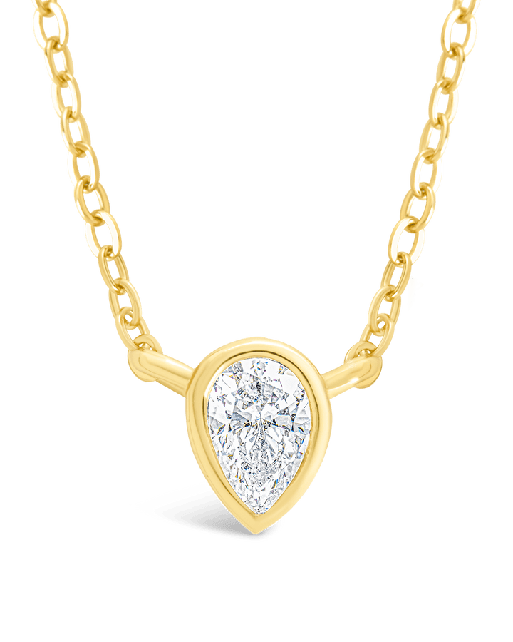 Pear Bezel Set Pendant