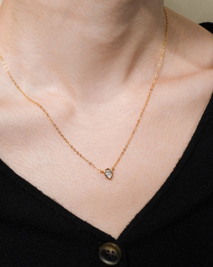 Pear Bezel Set Pendant