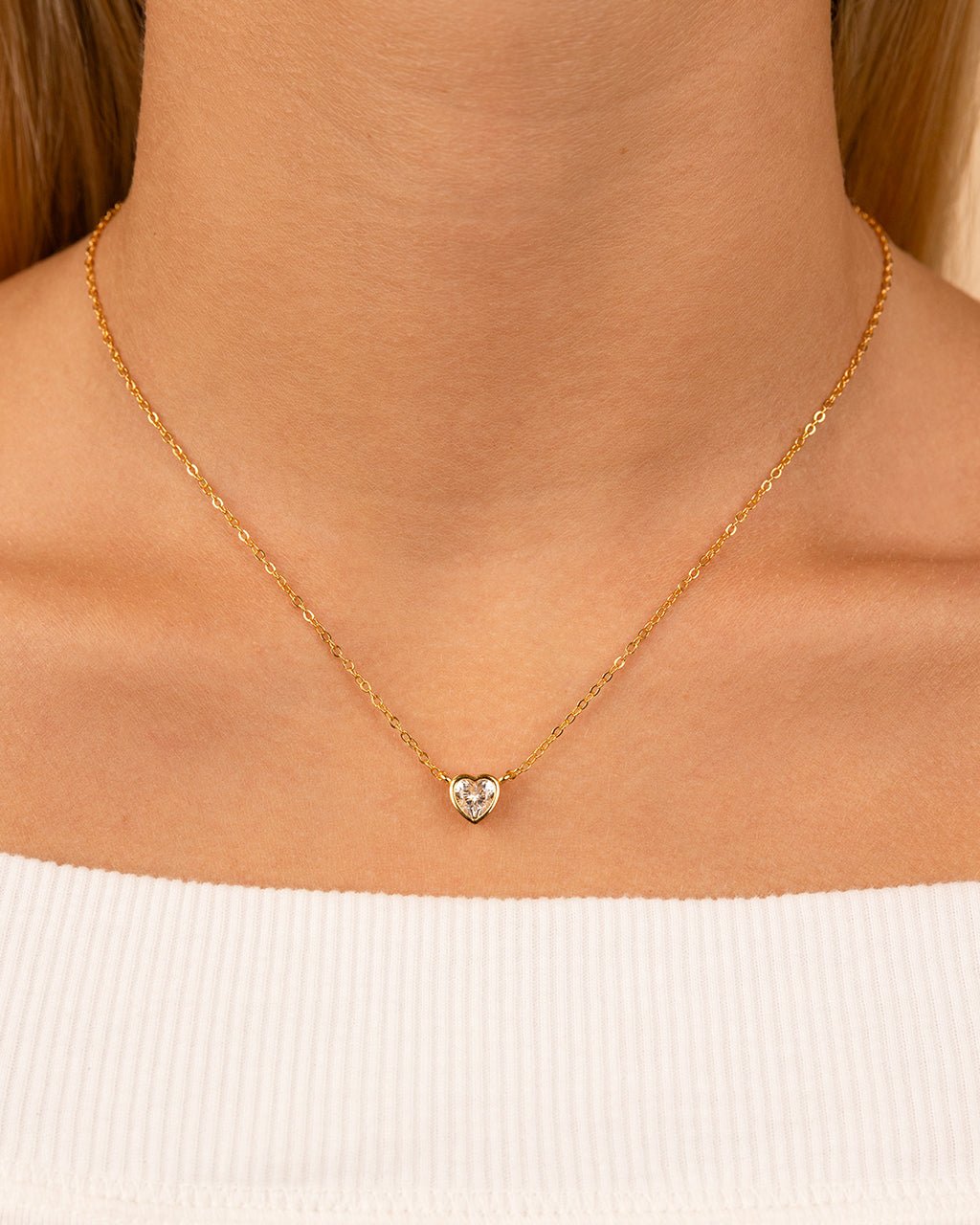 Heart Bezel Set Pendant