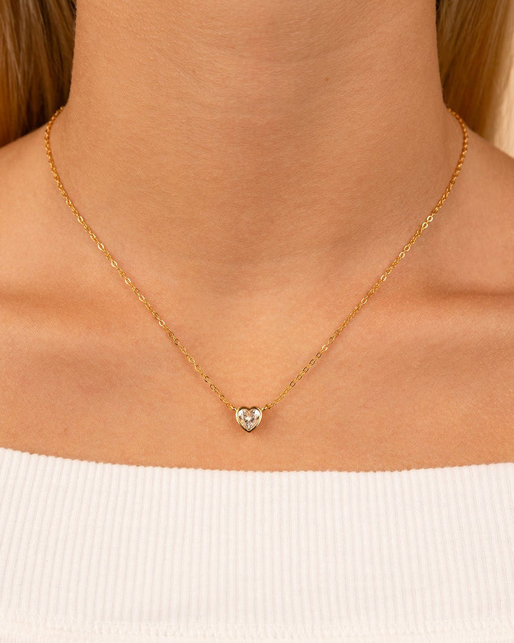Heart Bezel Set Pendant