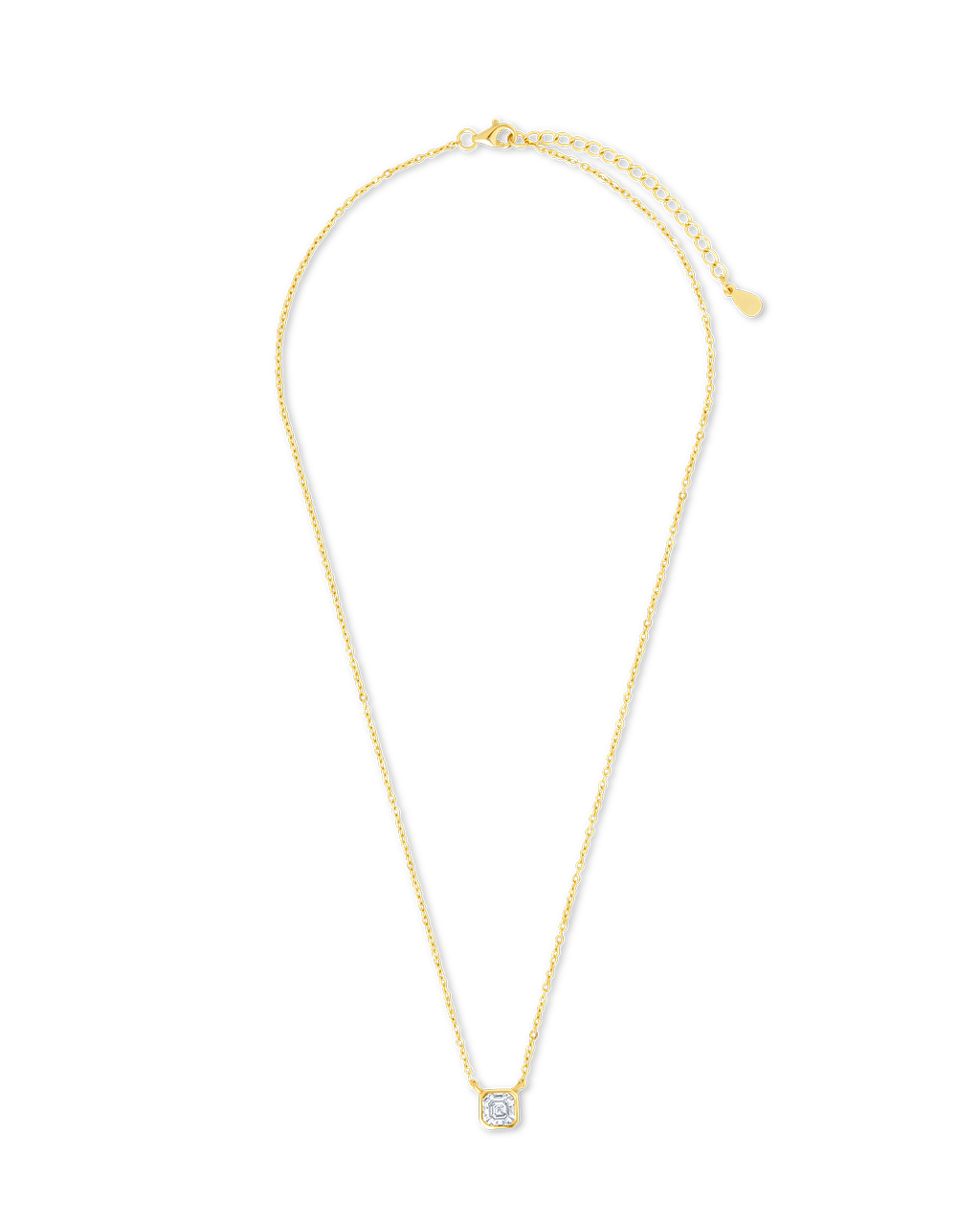 Asscher Bezel Set Pendant