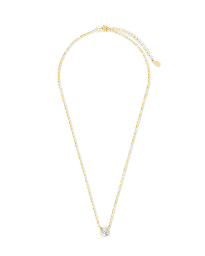 Asscher Bezel Set Pendant
